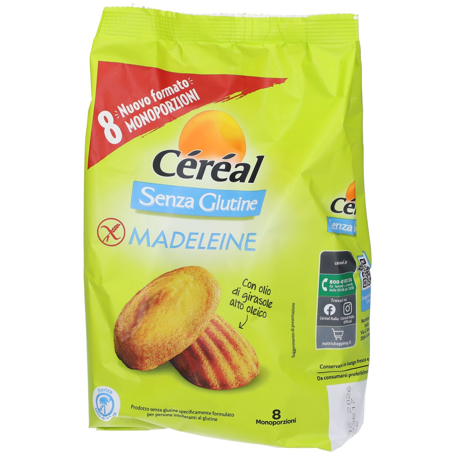 Cereal Madeleine Senza Glutine 8x28,5 g Snack