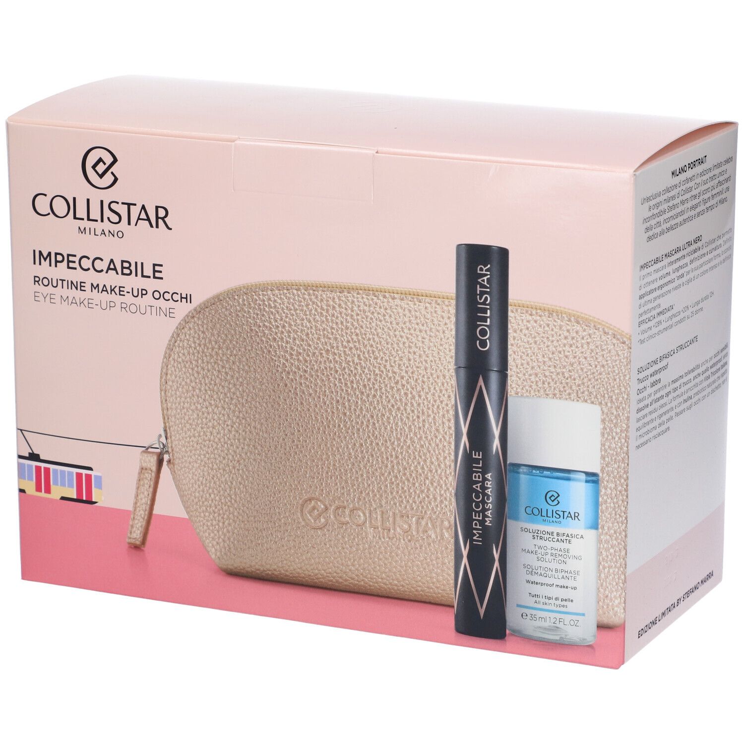 Collistar Cofanetto Impeccabile Mascara Ultra Nero + Soluzione Bifasica Struccante con Beauty-Bag in Omaggio