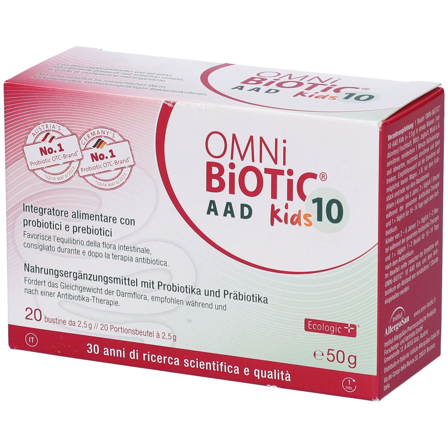 Institut Allergosan Integratore Omni Biotic 10 Aad Kids, 20 Bustine - Immagine 6