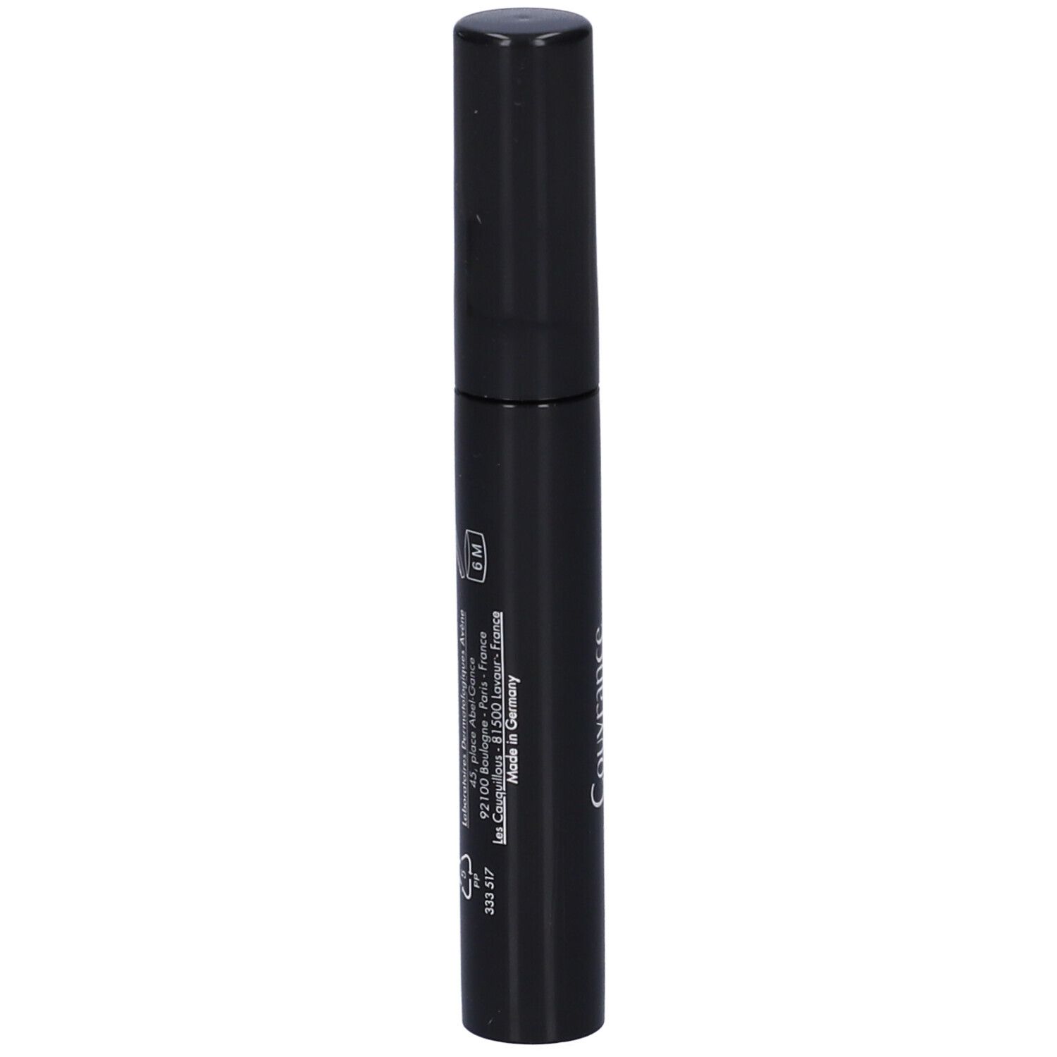 Tubo di mascara nero con testo, Couvrance, 6M, Made in Germany, 333.317.