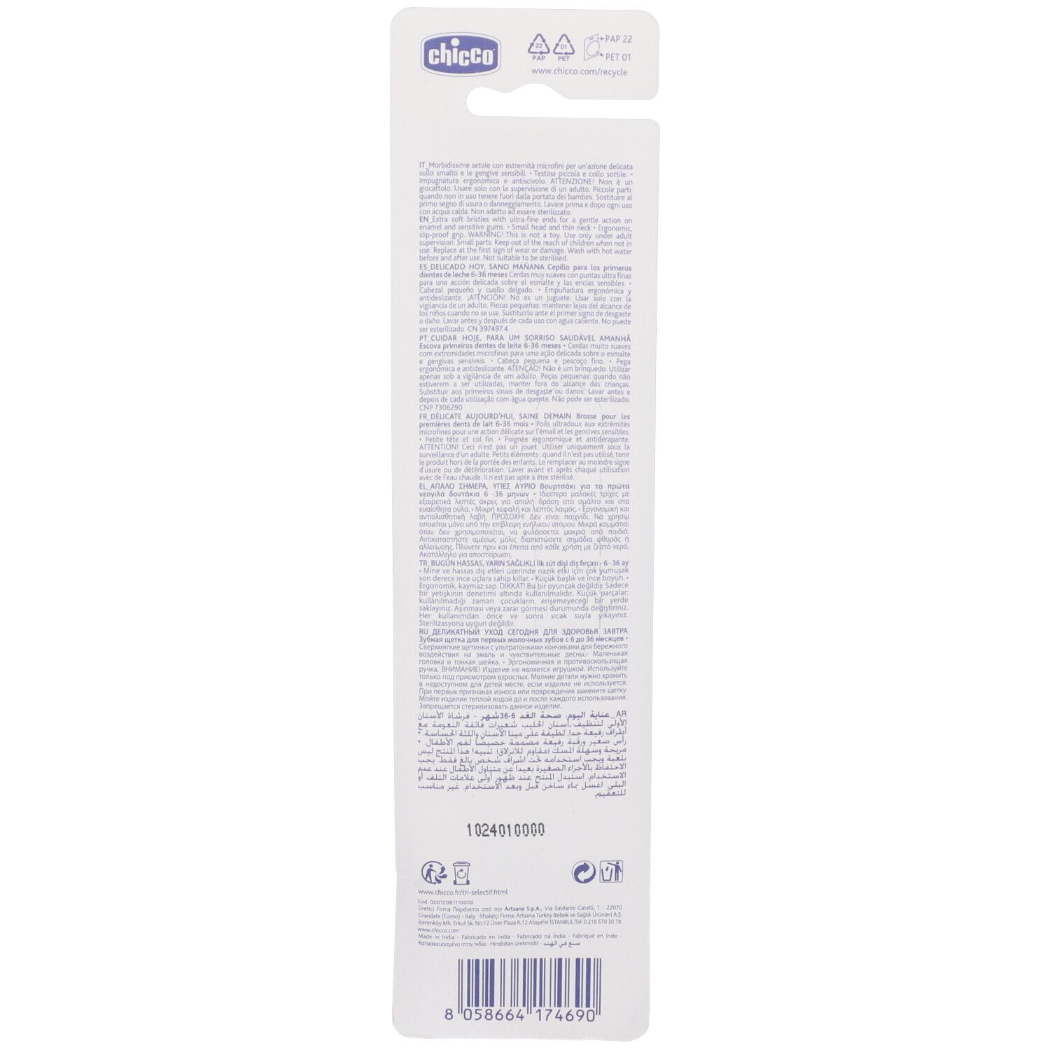 Chicco Zahnbürste Indigo 6-36 M