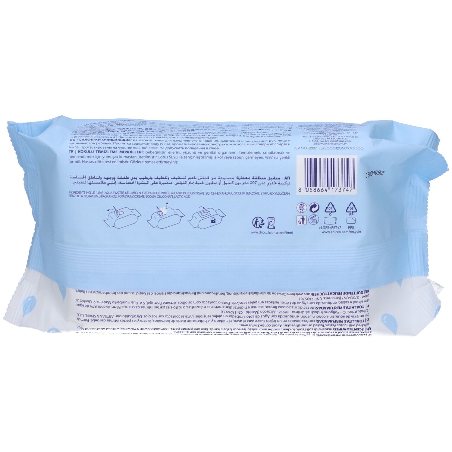 Chicco Feuchttücher 72 Stück No Plaque Chicco