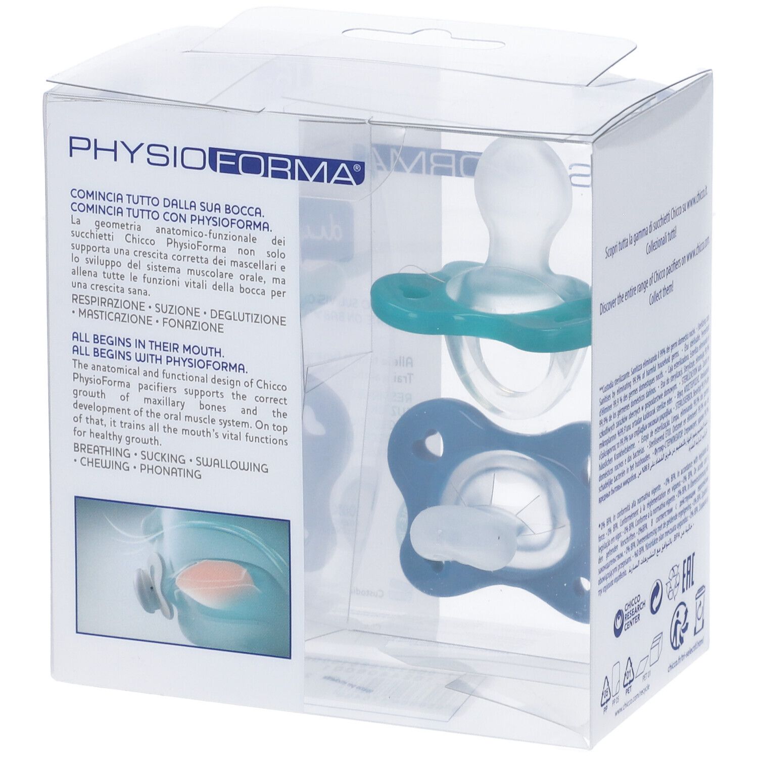 Chicco Dual Soft Schnuller Blau 16-36 Monate 2 Stück Chicco