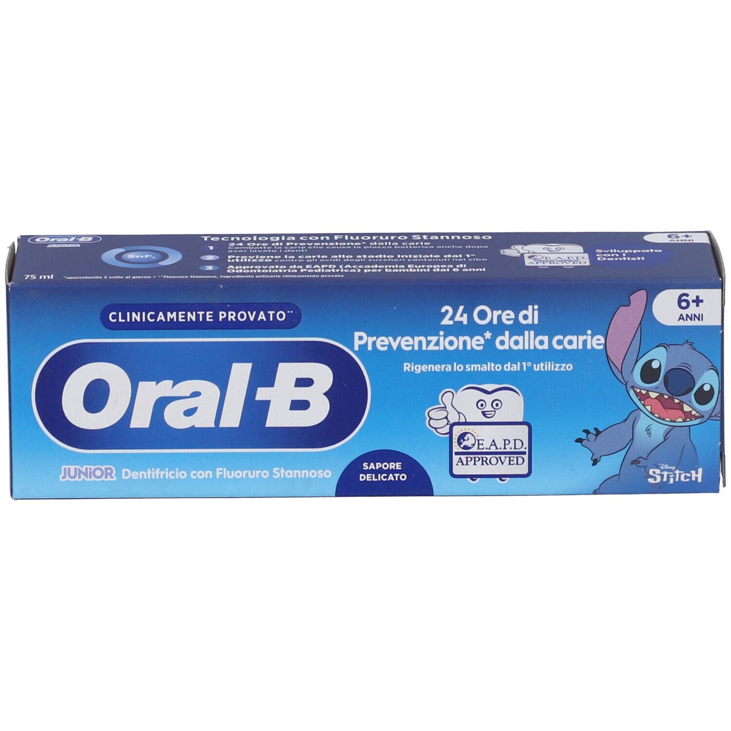Oral-B Junior Zahnpasta mit Zinnfluorid, 75 ml, für Kinder ab 6 Jahren.