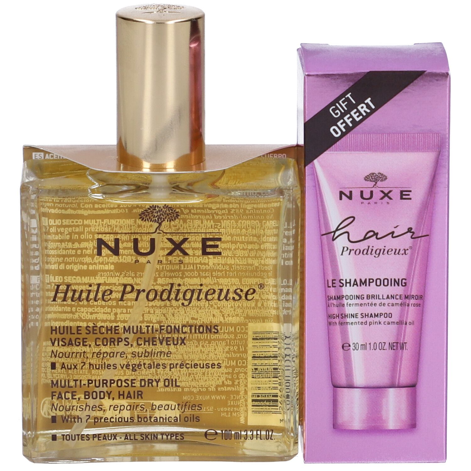 NUXE Set Hair Prodigieux Lo Shampoo Effetto Lucentezza 30ml + Huile Prodigieuse® 100ml