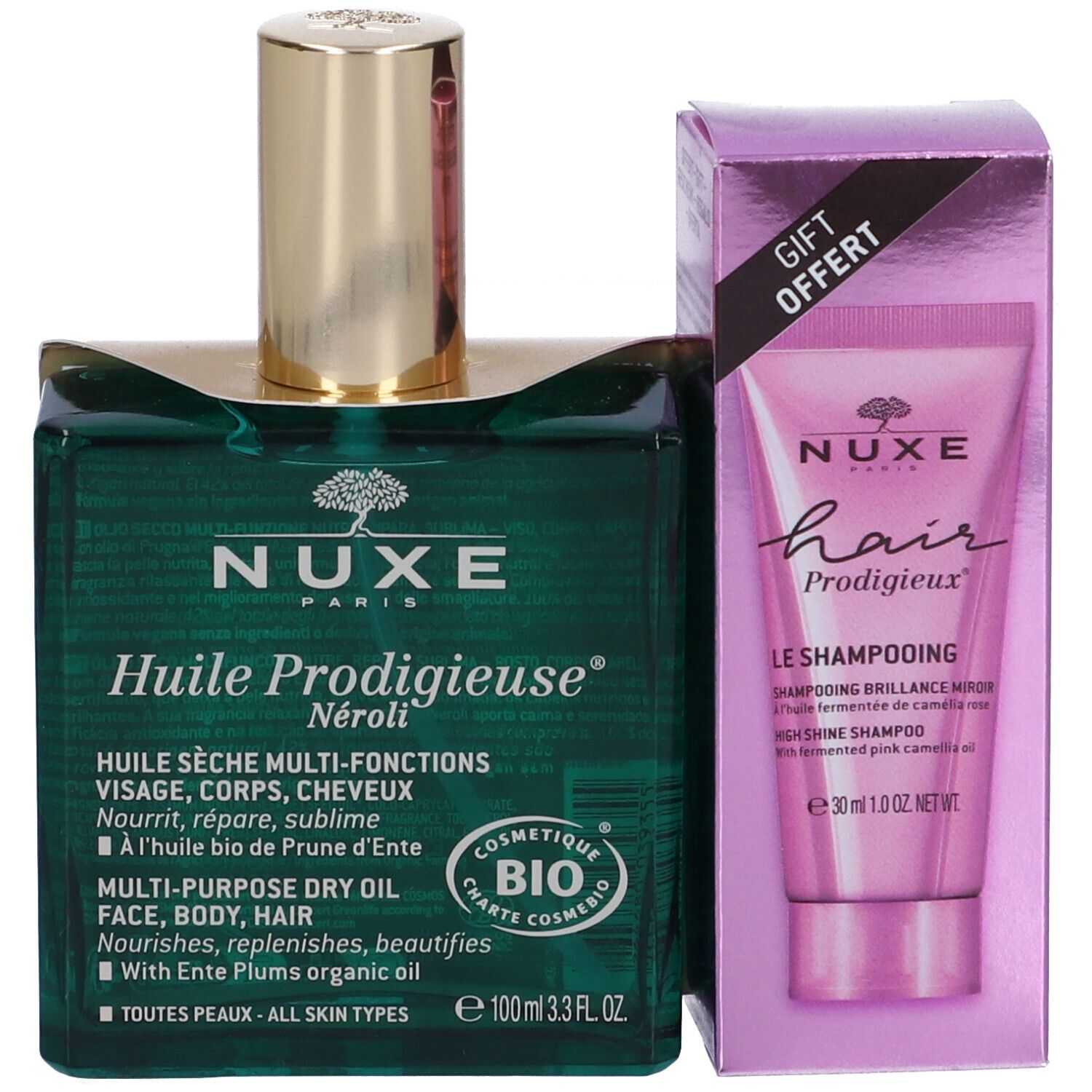 NUXE Set Hair Prodigieux Lo Shampoo Effetto Lucentezza 30ml + Huile Prodigieuse® Néroli 100ml