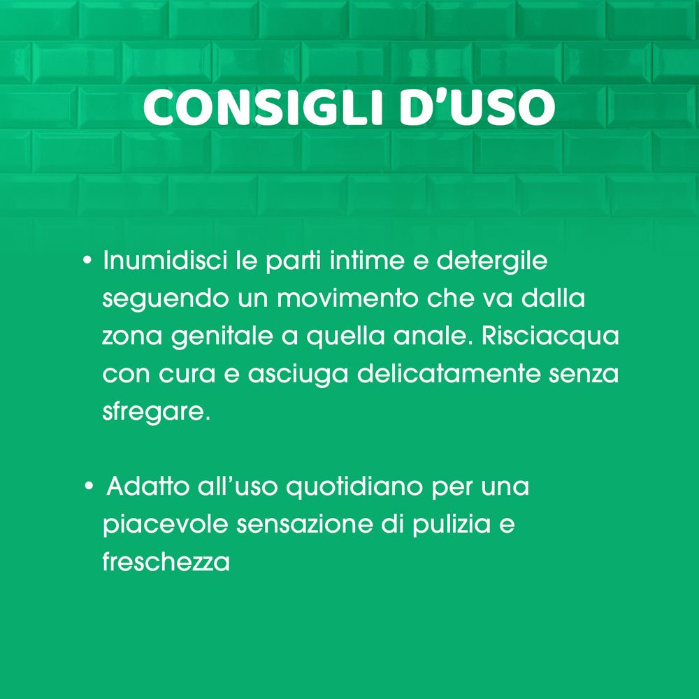 Sfondo verde con testo: CONSIGLI D'USO. Istruzioni per l'uso del prodotto.