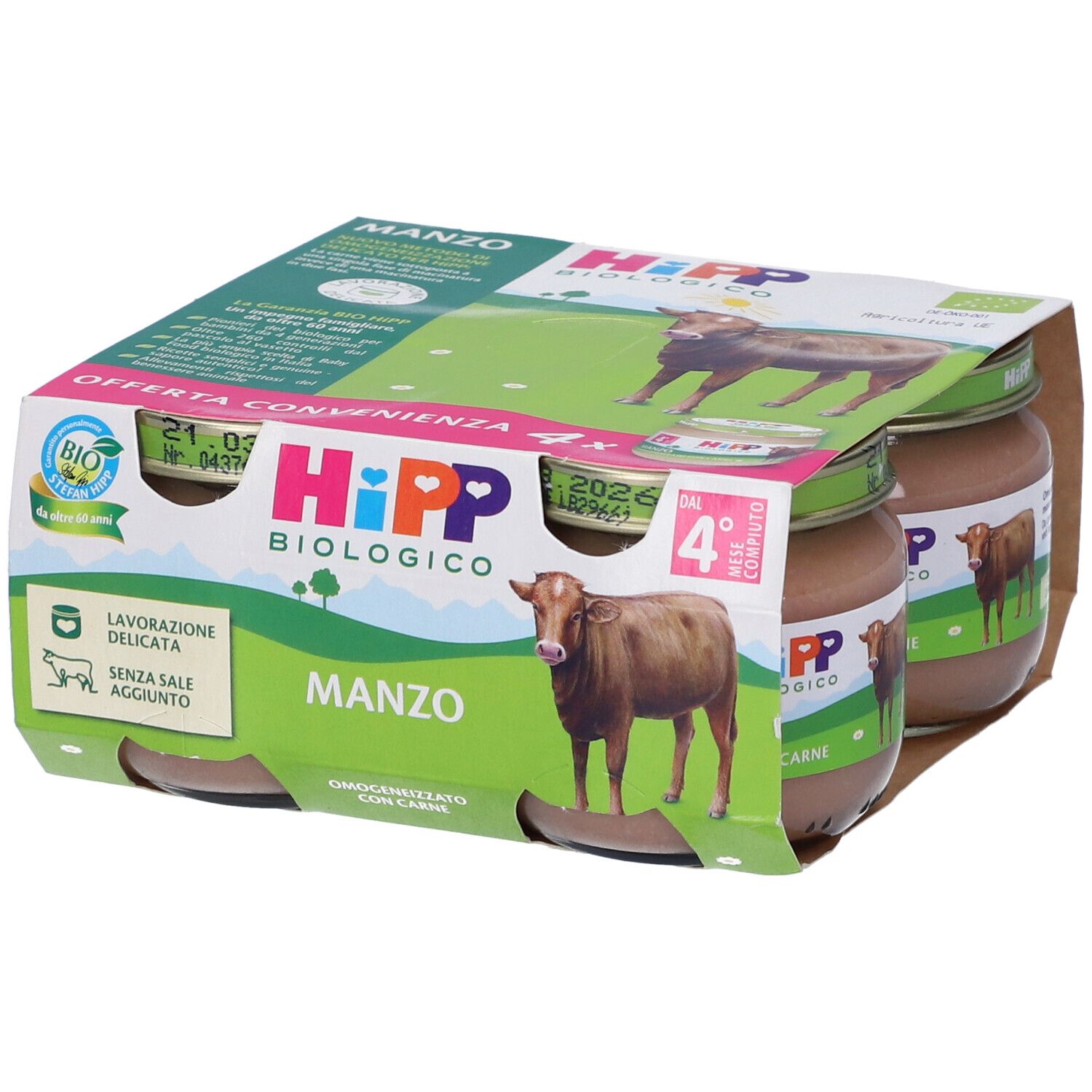 Hipp BIO Omog Manzo 4X80G 320 g Brei