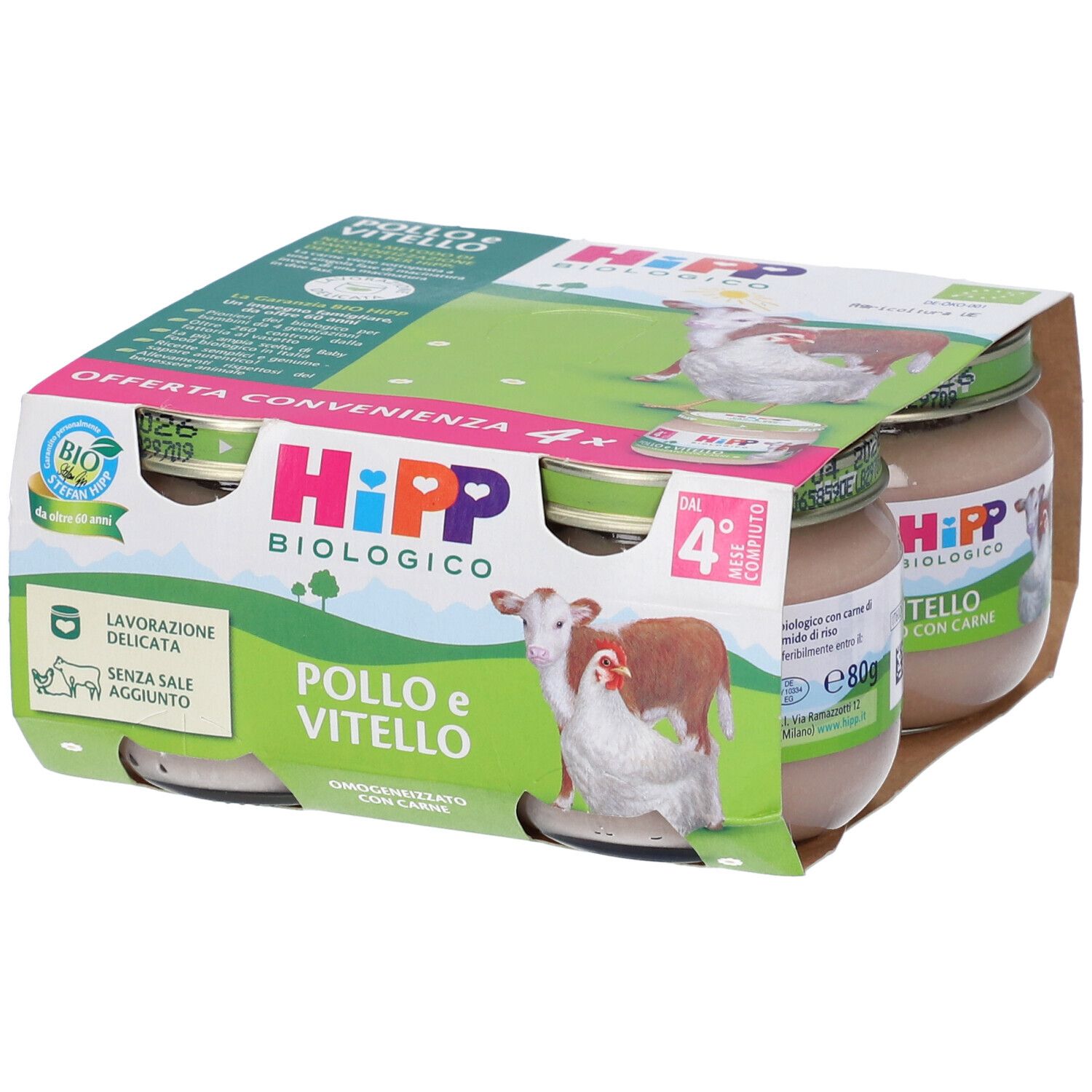 Hipp Bio Omogeneizzato Pollo Vitello 4m+