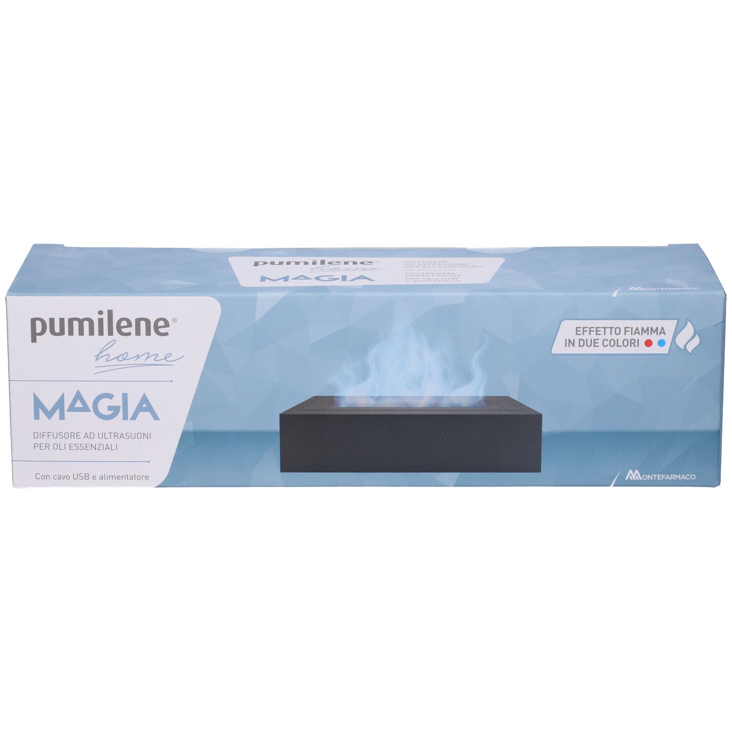 Pumilene Magia Diffuser Box mit Flammen-Effekt in zwei Farben.