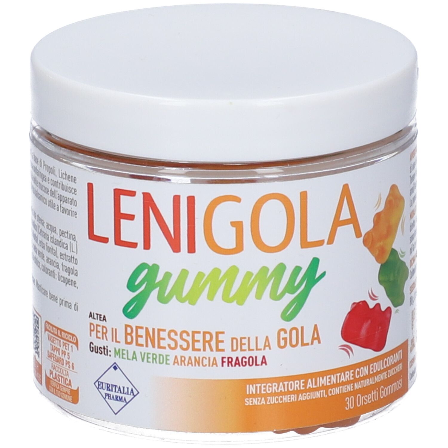 Lenigola Gummy Orsetti Gommosi Gusti Mela Verde, Arancia e Fragola