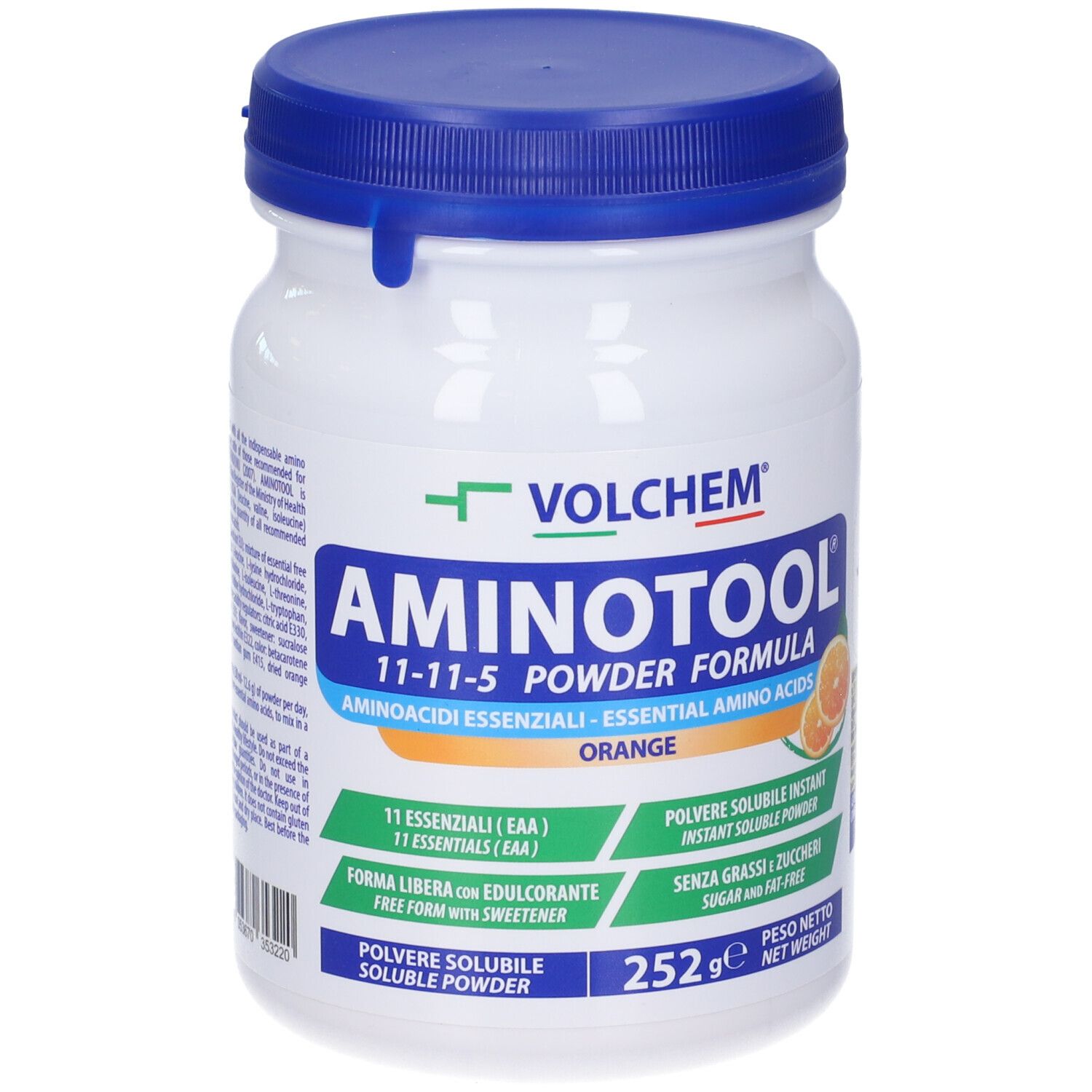 VOLCHEM Aminotool 11-11-5 Powder Formula Aminoacidi Essenziali in Polvere Gusto Arancia