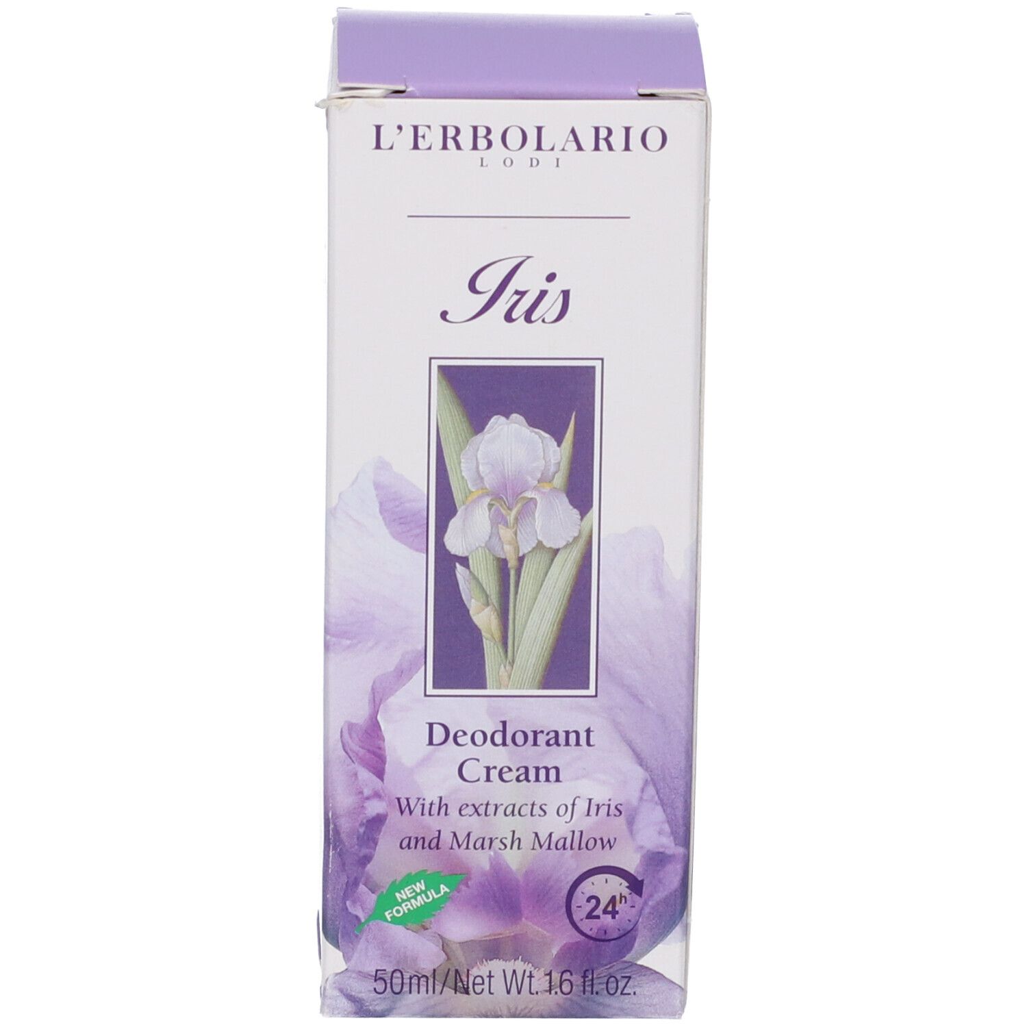 L'Erbolario Iris Deodorant Cream, 50ml. Mit Iris- und Eibischextrakten.
