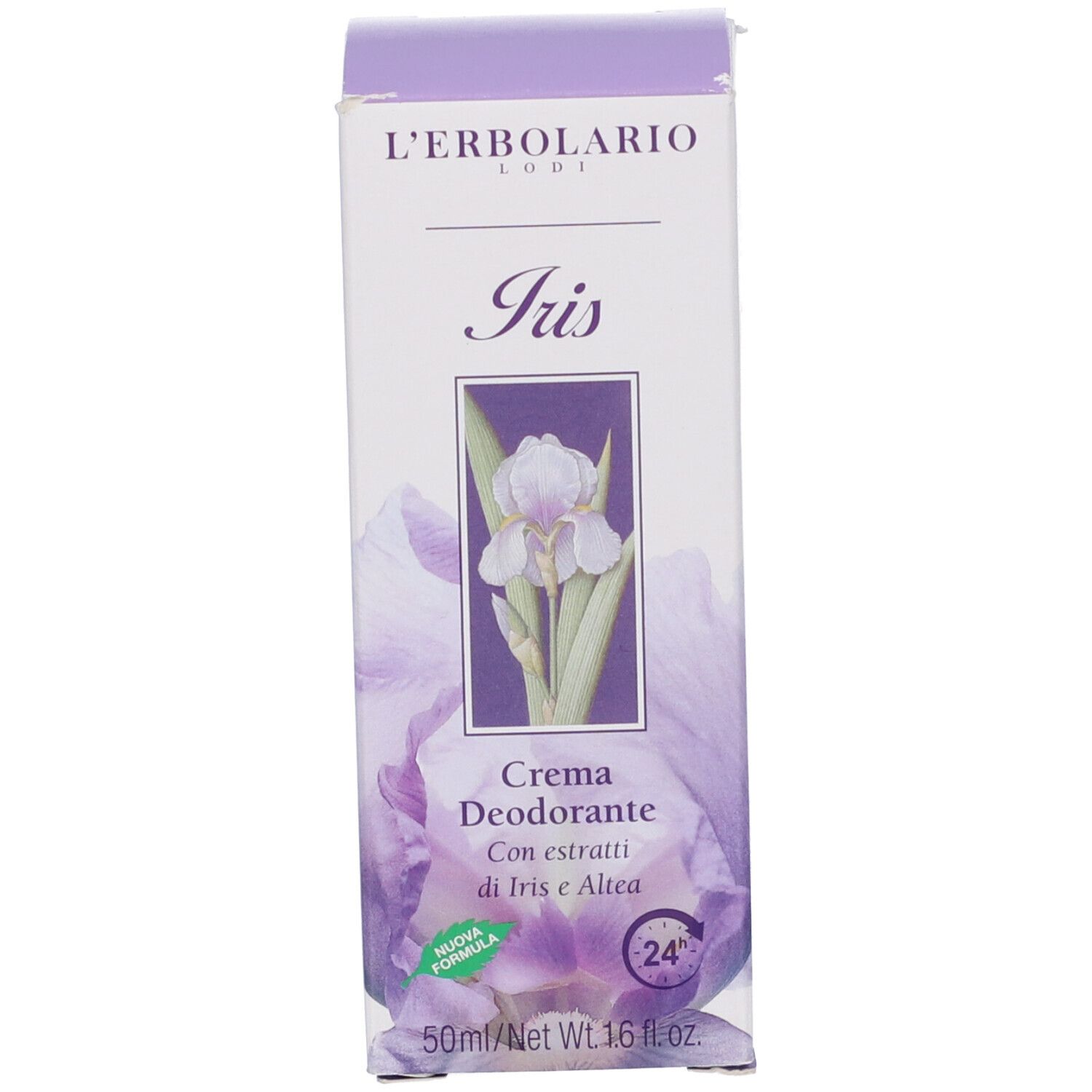 L'Erbolario Iris Deodorant Cream Box mit Iris- und Altea-Extrakten, 50ml.