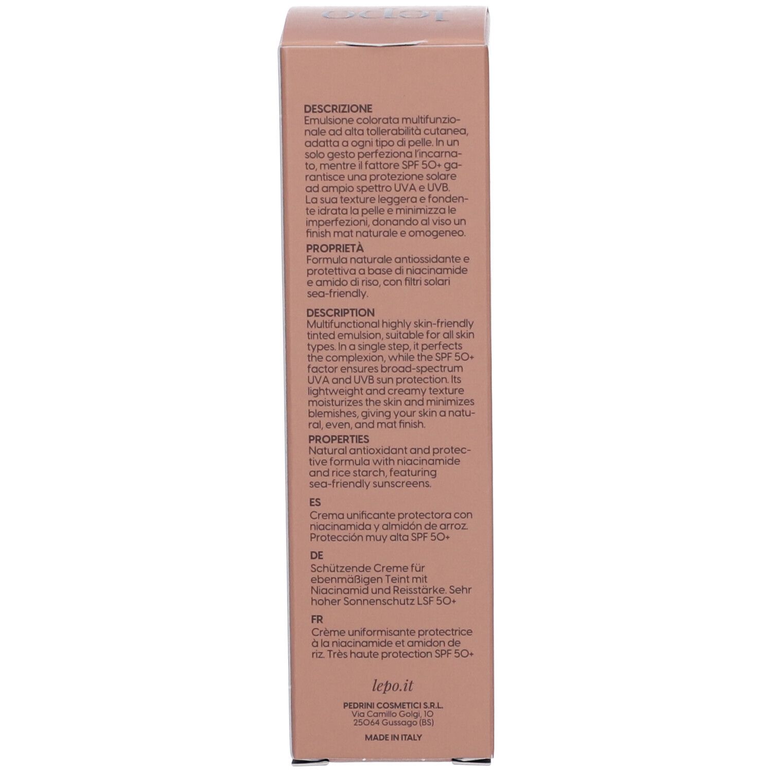 LEPO BB Cream 50+ Crema uniformante protettiva SPF 50+ Tonalità 11 DORATO