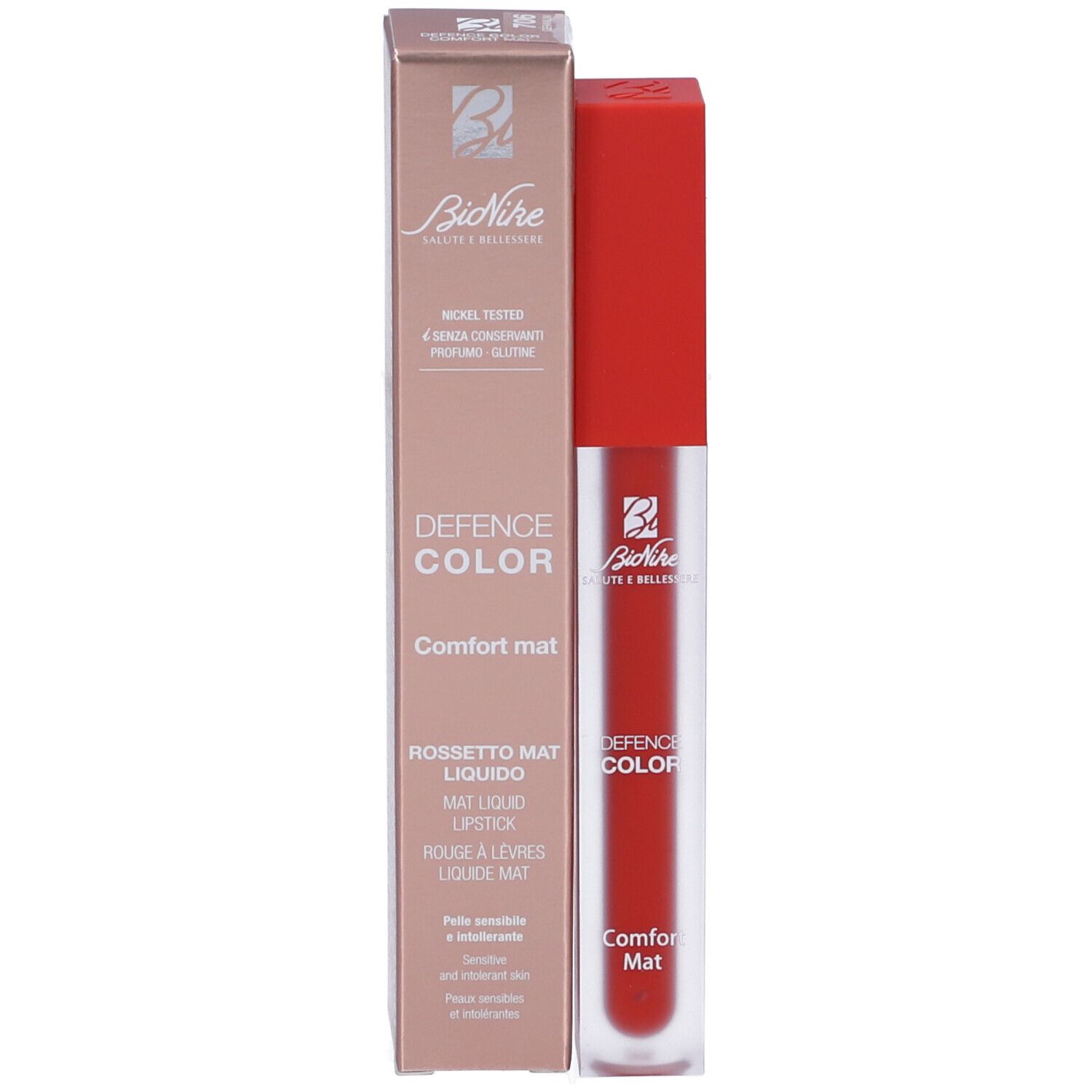 I.c.i.m. (Bionike) Internation Bionike Defence Color Comfort Mat Rossetto 706 - Rossetto Liquido Effetto Mat - Tonalità Geranium - 4,5 Ml - Immagine 7
