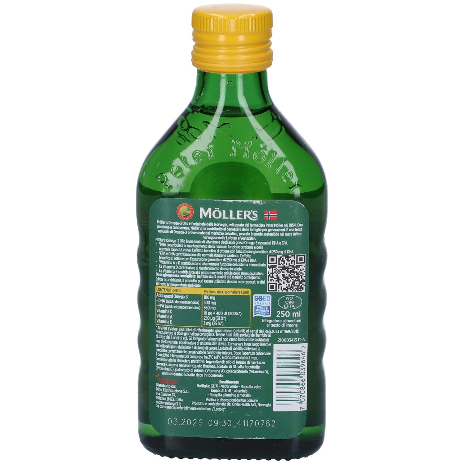 Moller's Omega 3 Olio Di Fegato Di Merluzzo