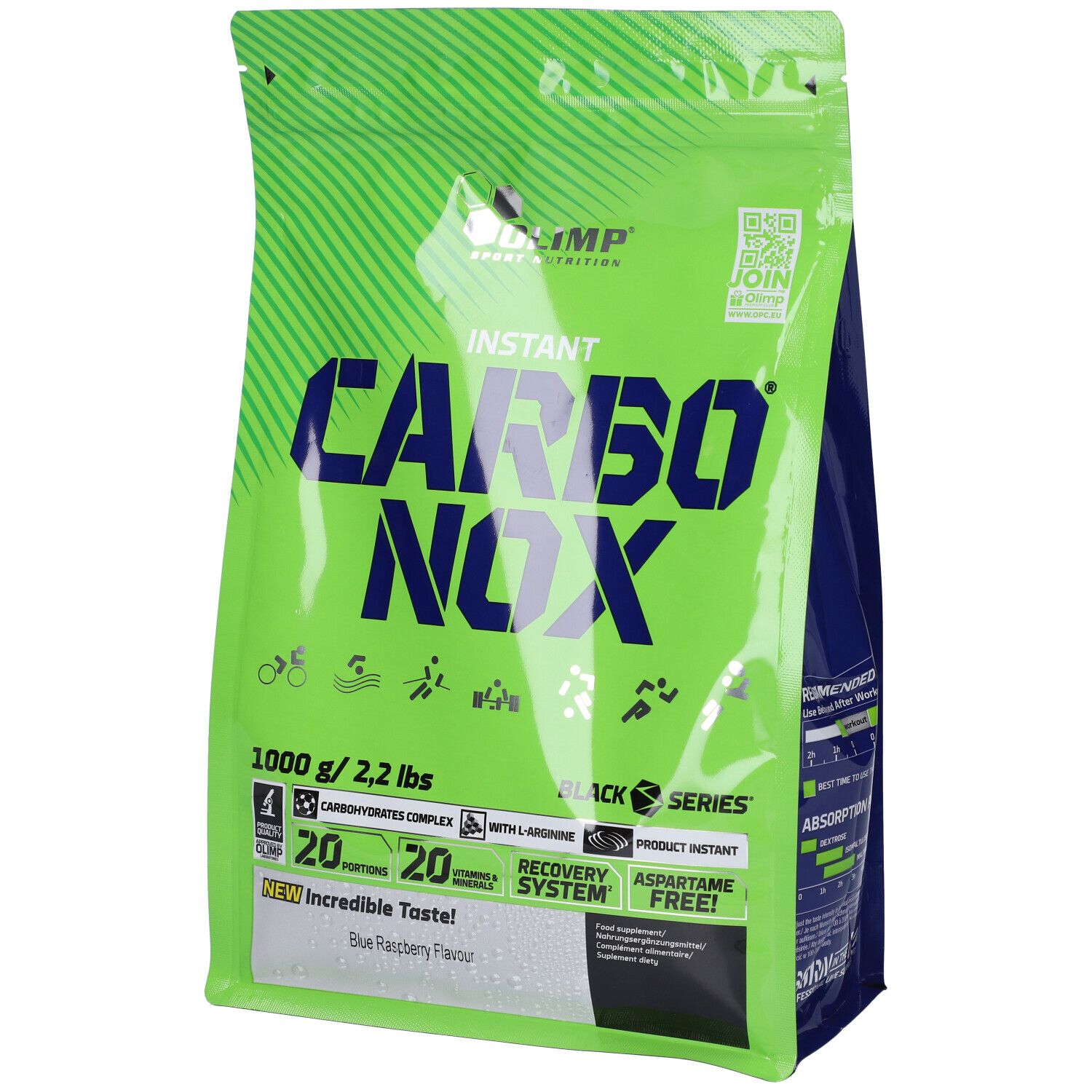 Carbonox Integratore Alimentare in Polvere Gusto Lampone Blu