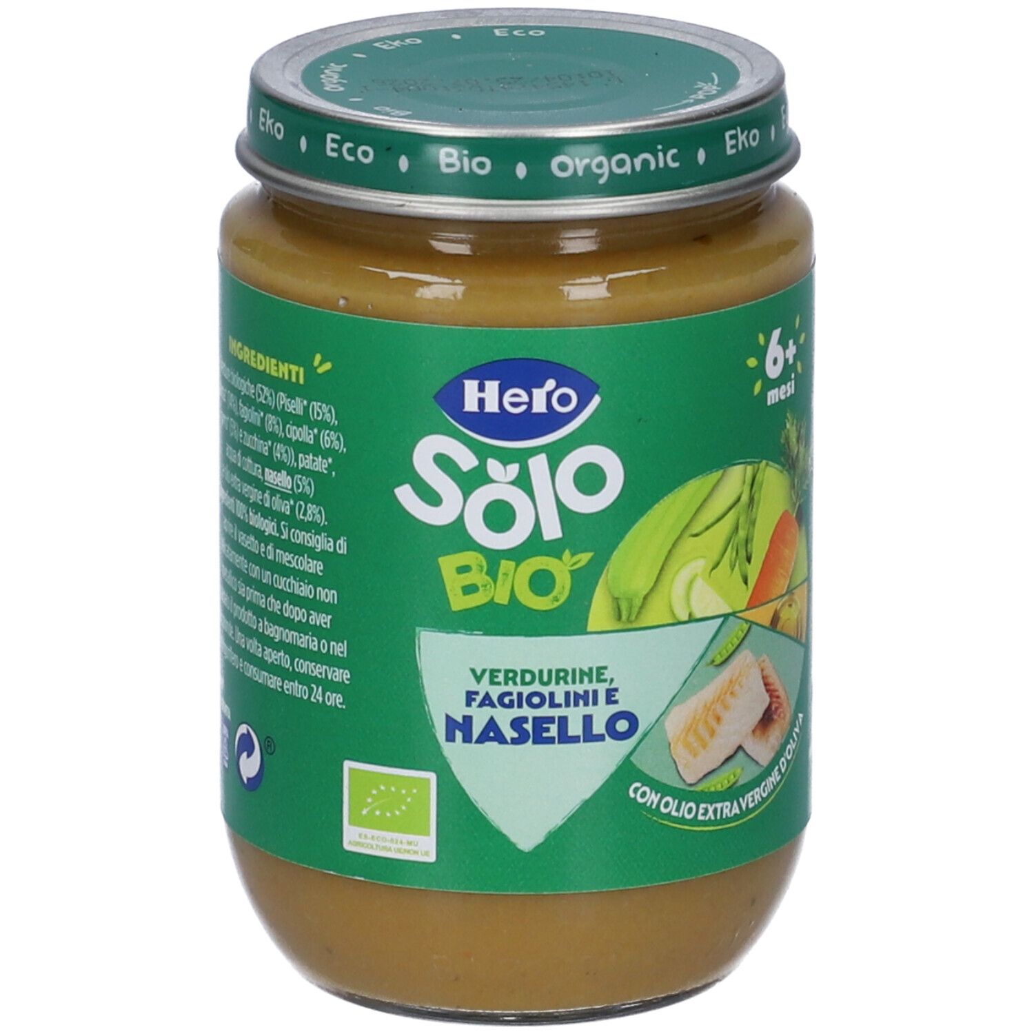 Hero Solo Bio Omogenizzato Verdurine Fagiolini e Nasello