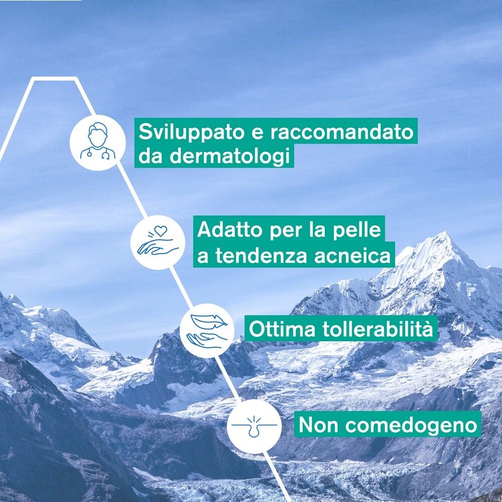 Grafico con ingredienti. Testo: Pore Refiner Vegetale, Glicerina, Brevetto Licorice, Acqua Termale di Uriage.