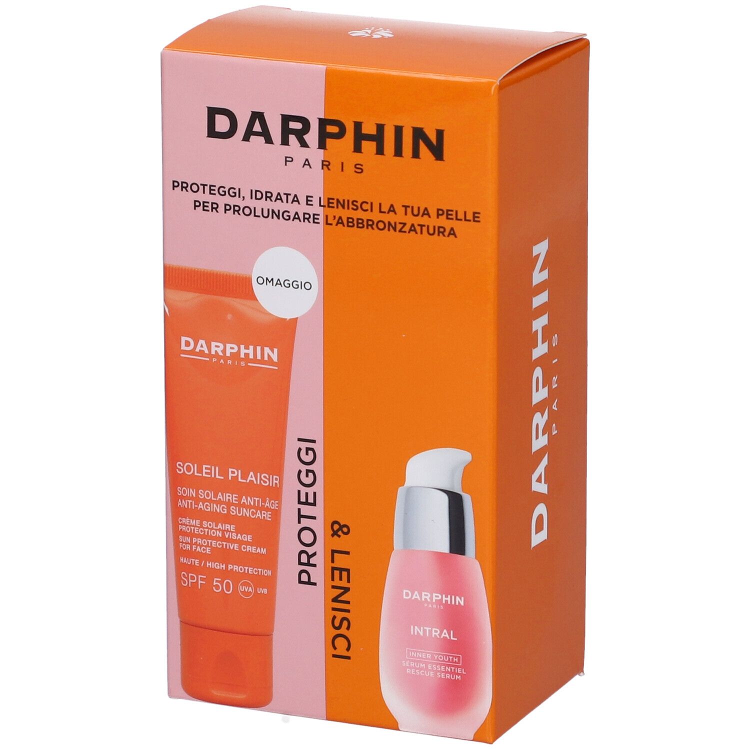 Darphin Intral Inner Youth Rescue Siero + Soleil Plaisir Face Protection Crema in Omaggio