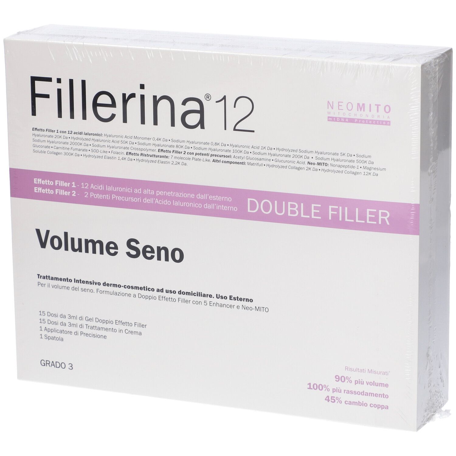 Fillerina Volume Seno 12 Ha Double Filler Neo Mito Trattamento Intensivo Grado 3 Gel 50 ml + Emulsione 50 ml