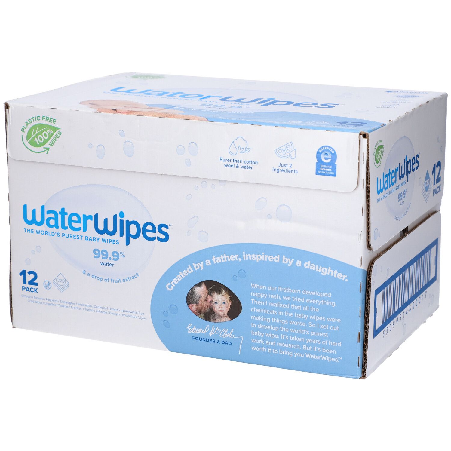 WaterWipes Original Salviette per Bambini 12 x 60 Salviette 720 pz Sal