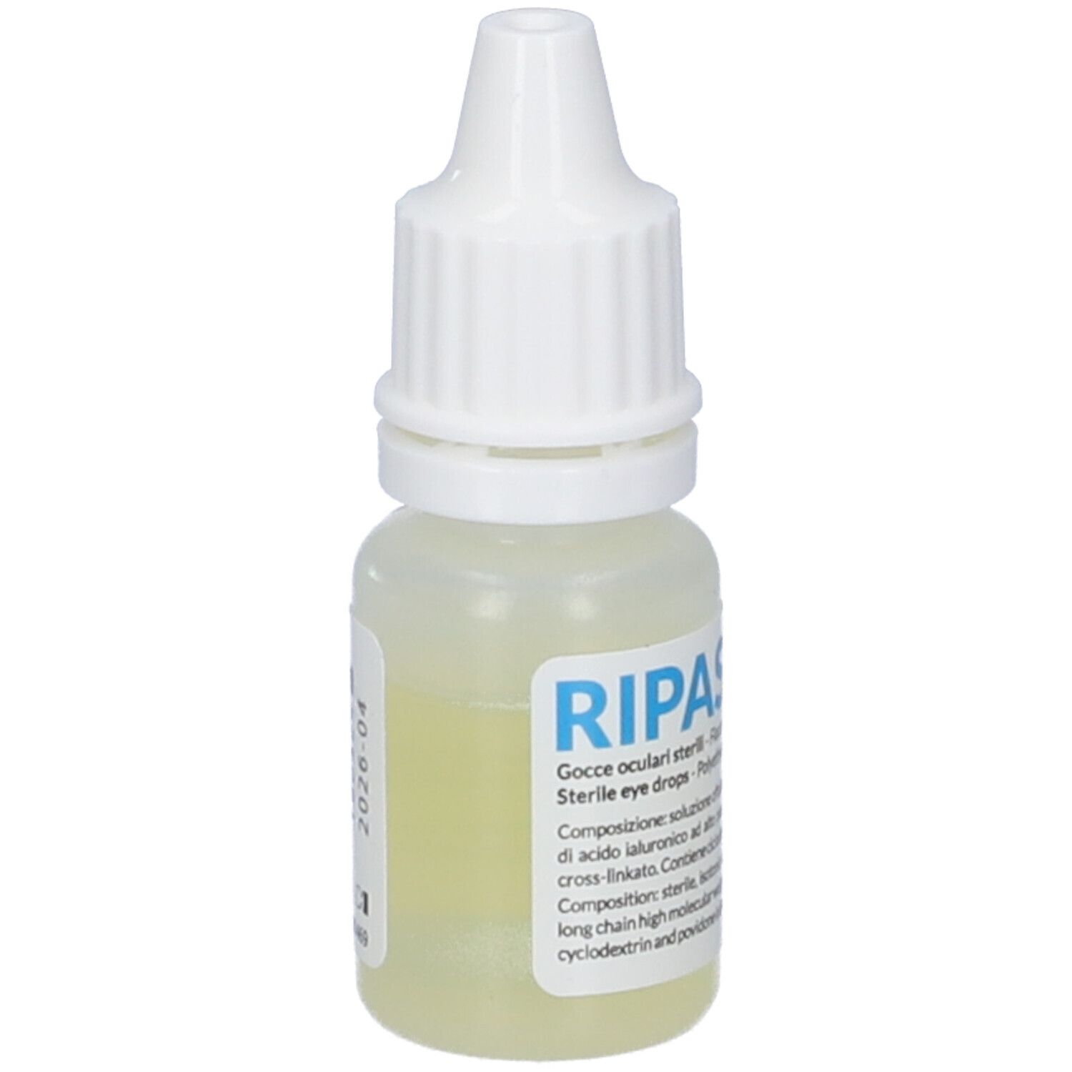 Kleine weiße Tropfflasche mit weißem Schraubverschluss. Enthält 10ml. Ripasol Vet.