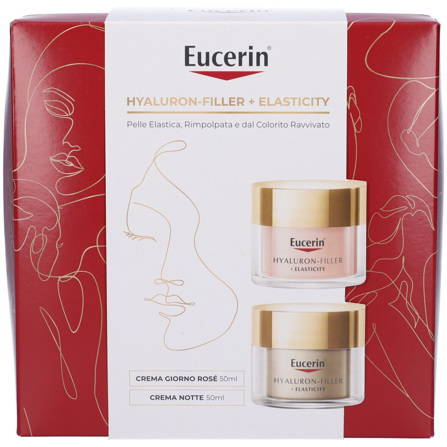 Eucerin Set Hyaluron-Filler Crema Giorno Rosé SPF30 + Notte 1 pz per l