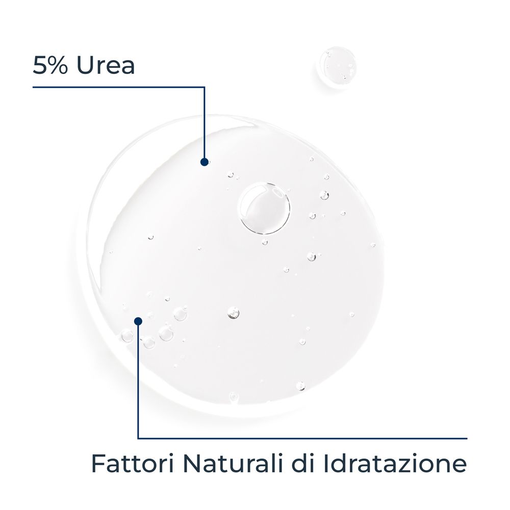 Klare Geltextur mit 5% Urea und natürlichen Feuchtigkeitsfaktoren.