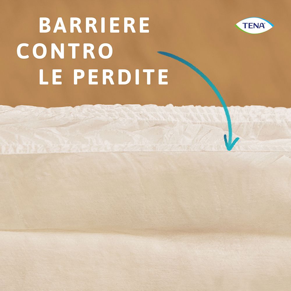 Detail der TENA ProSkin Pants. Barrieren gegen Auslaufen. Weiße Innenseite.