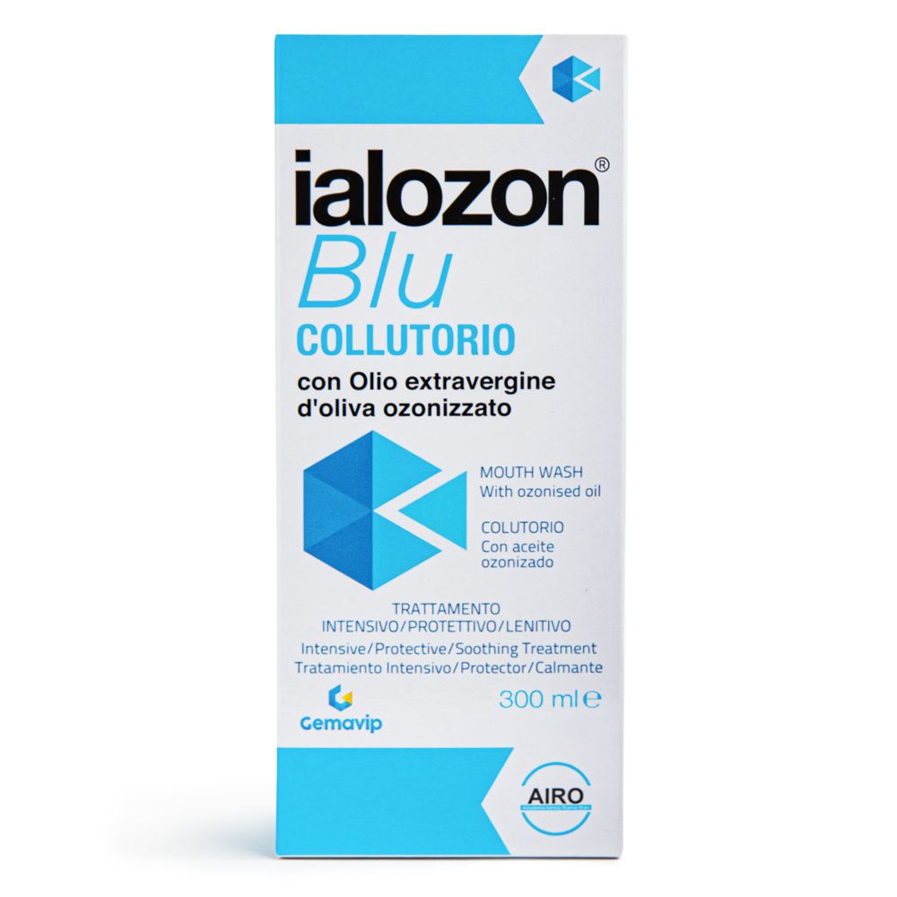 Ialozon Blu Mundspülung mit ozonisiertem Olivenöl, 300 ml.