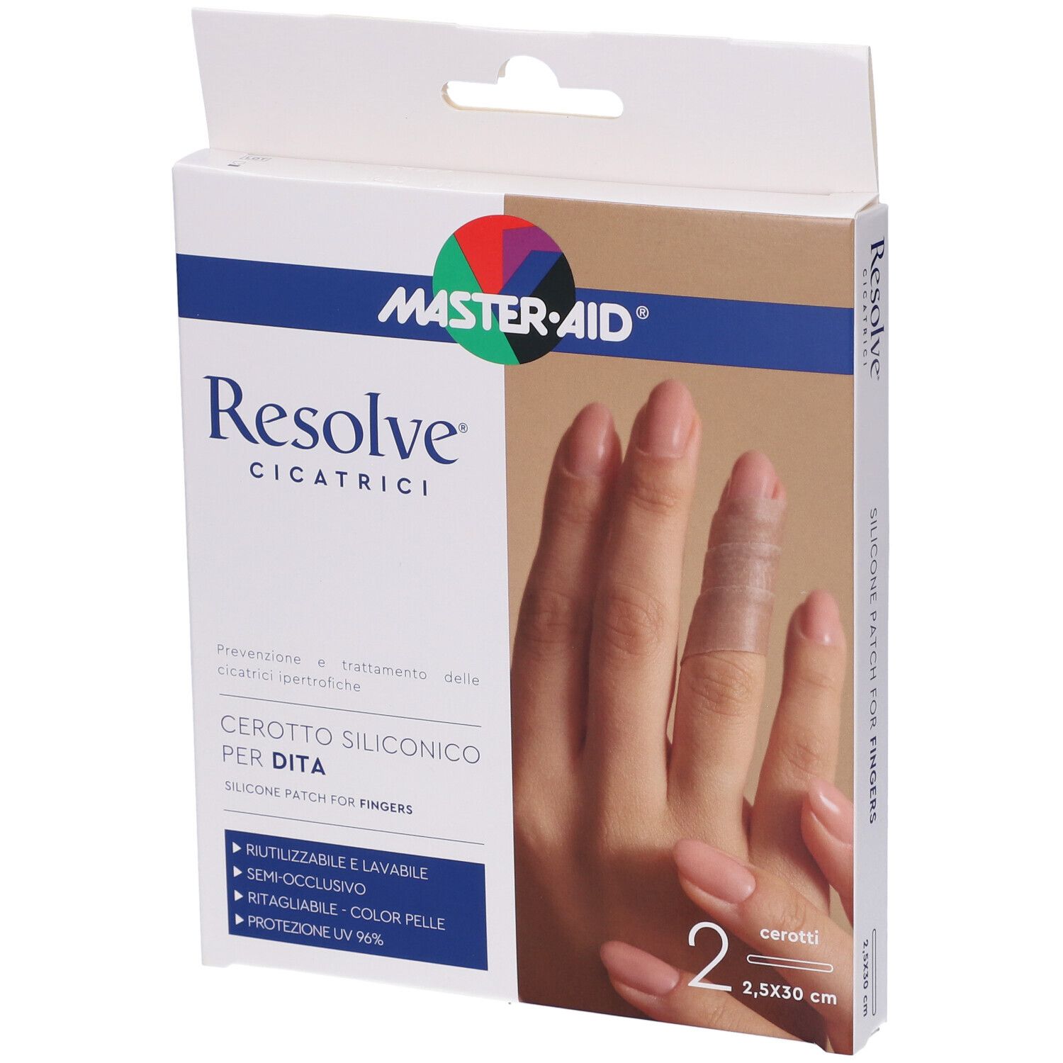 Cerotto Siliconico Dita Master-aid Resolve 2,5x30cm 2 Pezzi