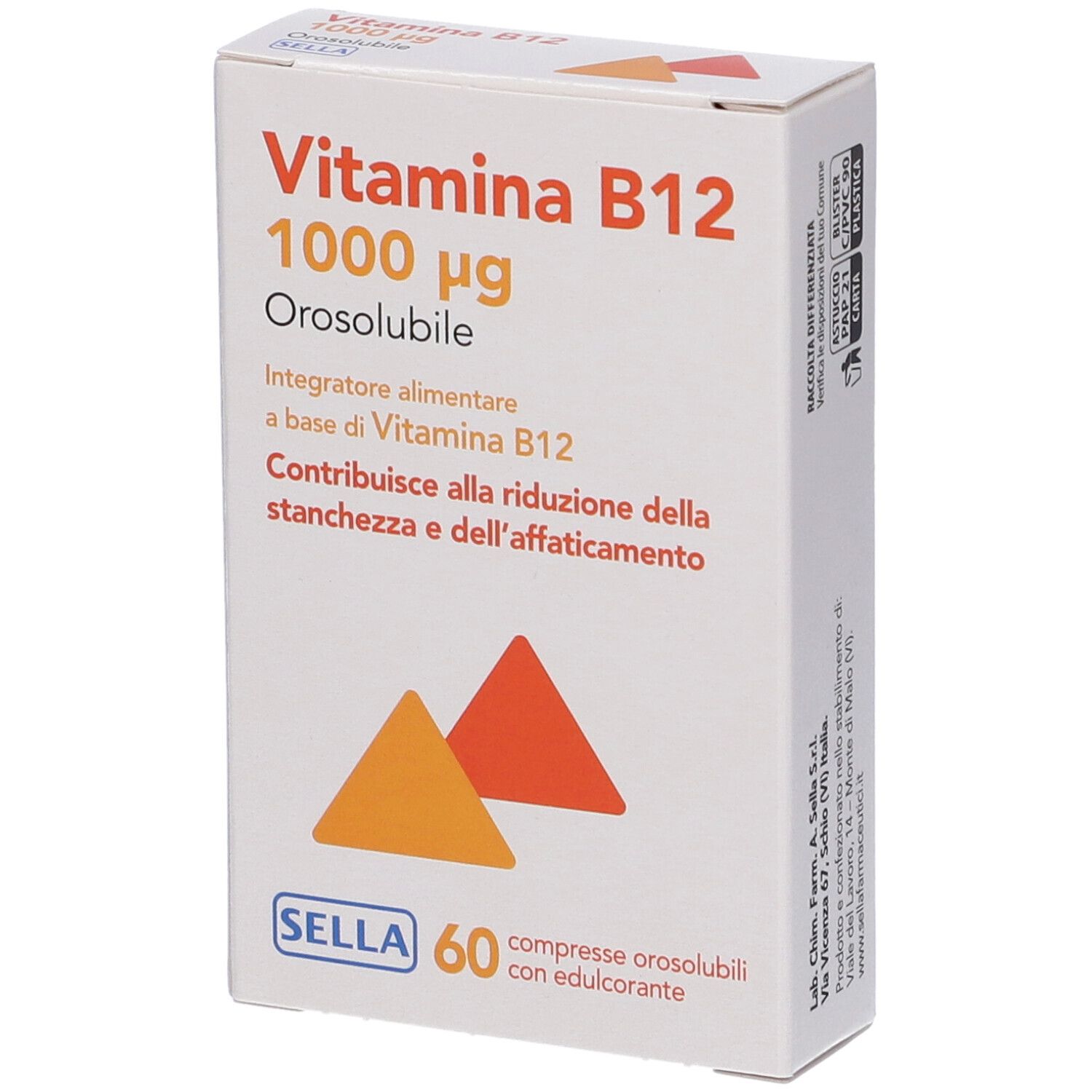 Sella Vitamina B12 1000mcg Compresse Orosolubili