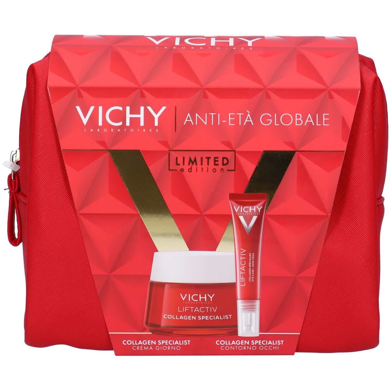 Vichy Liftactiv Pochette Regalo per un effetto Anti-Età Global con Crema Giorno Liftactiv Collagen Specialist 50 ml + Contorno Occhi 15 ml