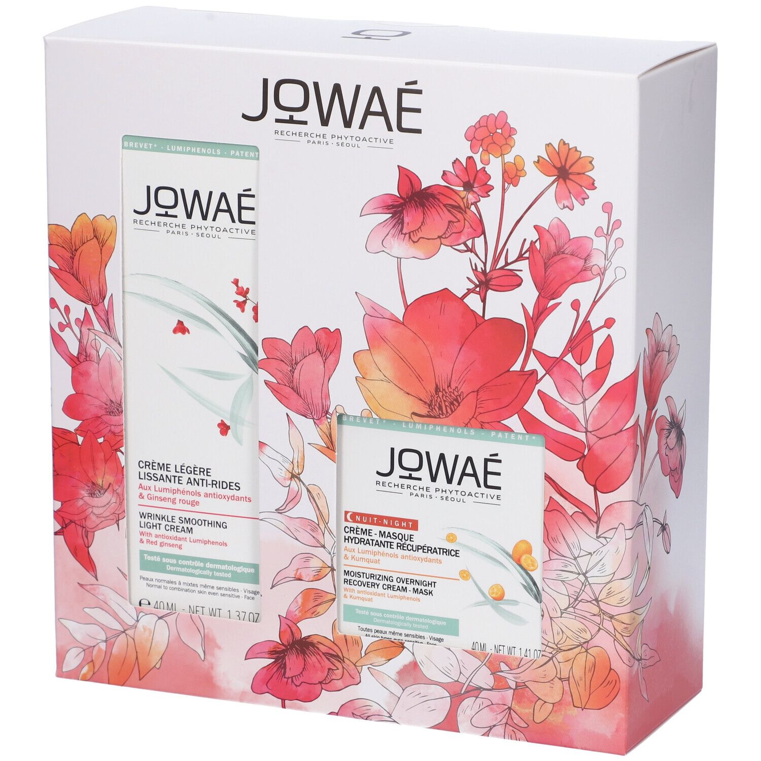 Jowae Set Crema Leggera Levigante Anti-Rughe con Ginseng Rosso + Crema