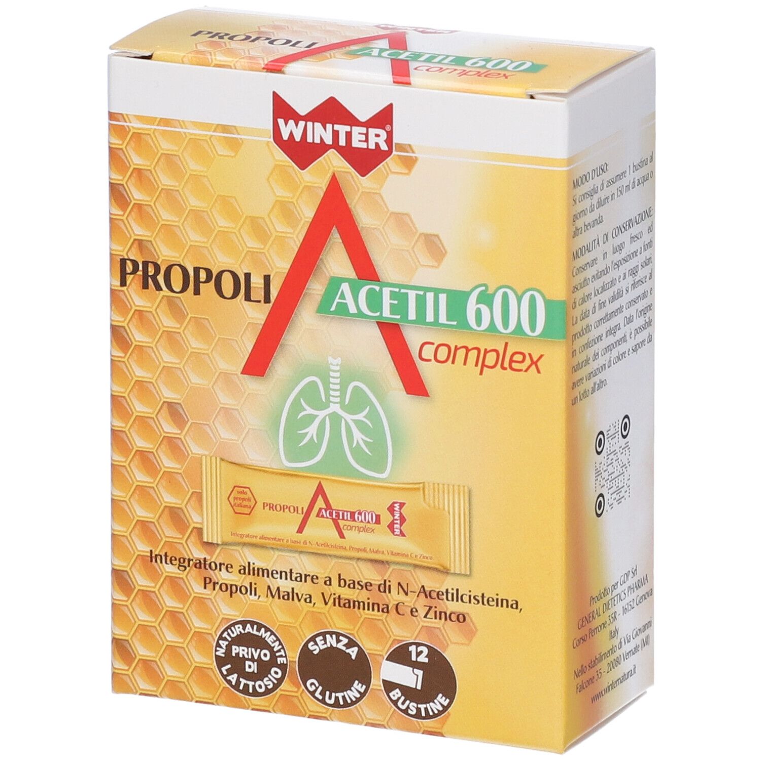 Gdp Malva Winter Propoli Acetil 600 N-Acetilcisteina Vie Respiratorie 12 Bustine - Immagine 4