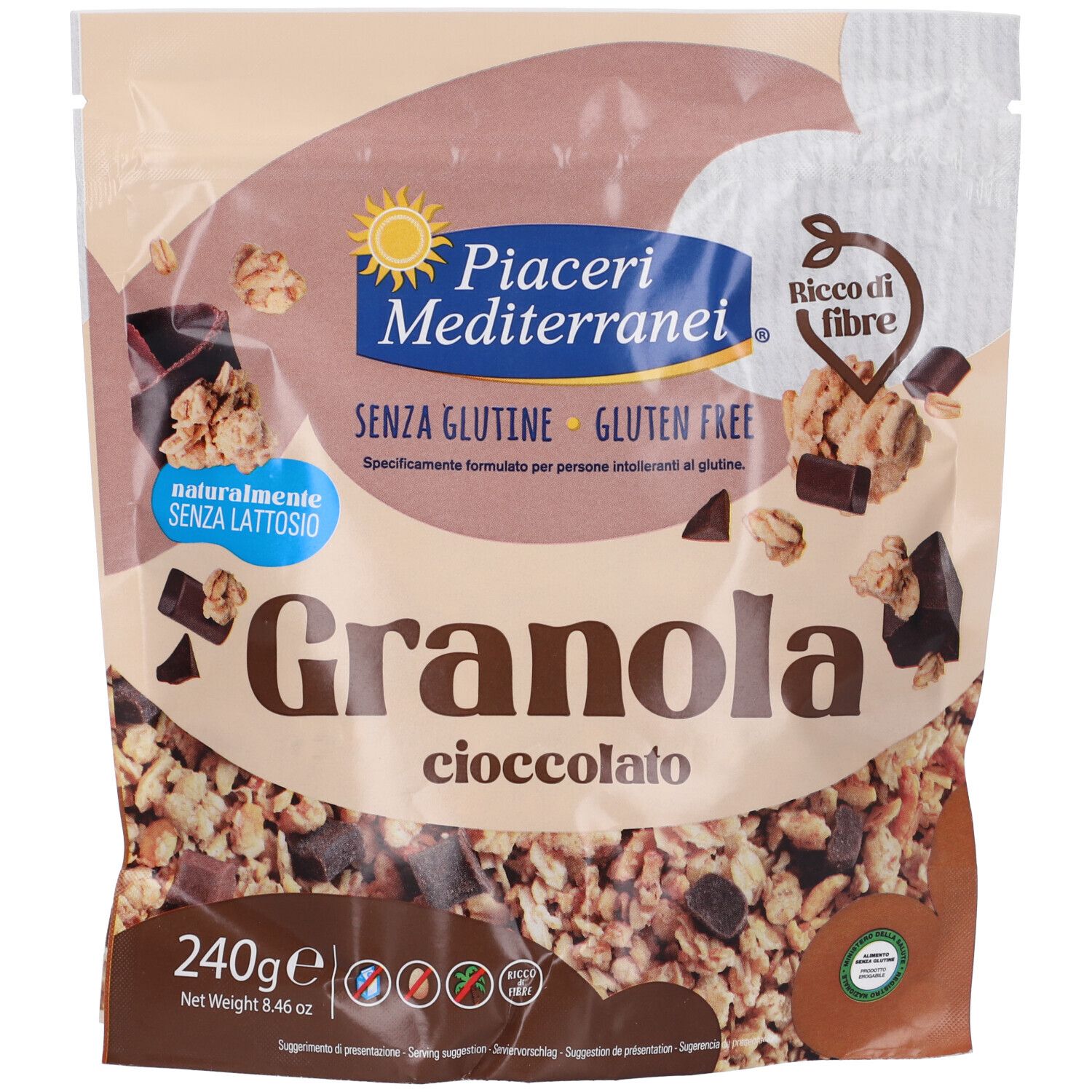 PIACERI MEDITERRANEI Granola Al Cioccolato Senza Glutine 240 G - Immagine 5