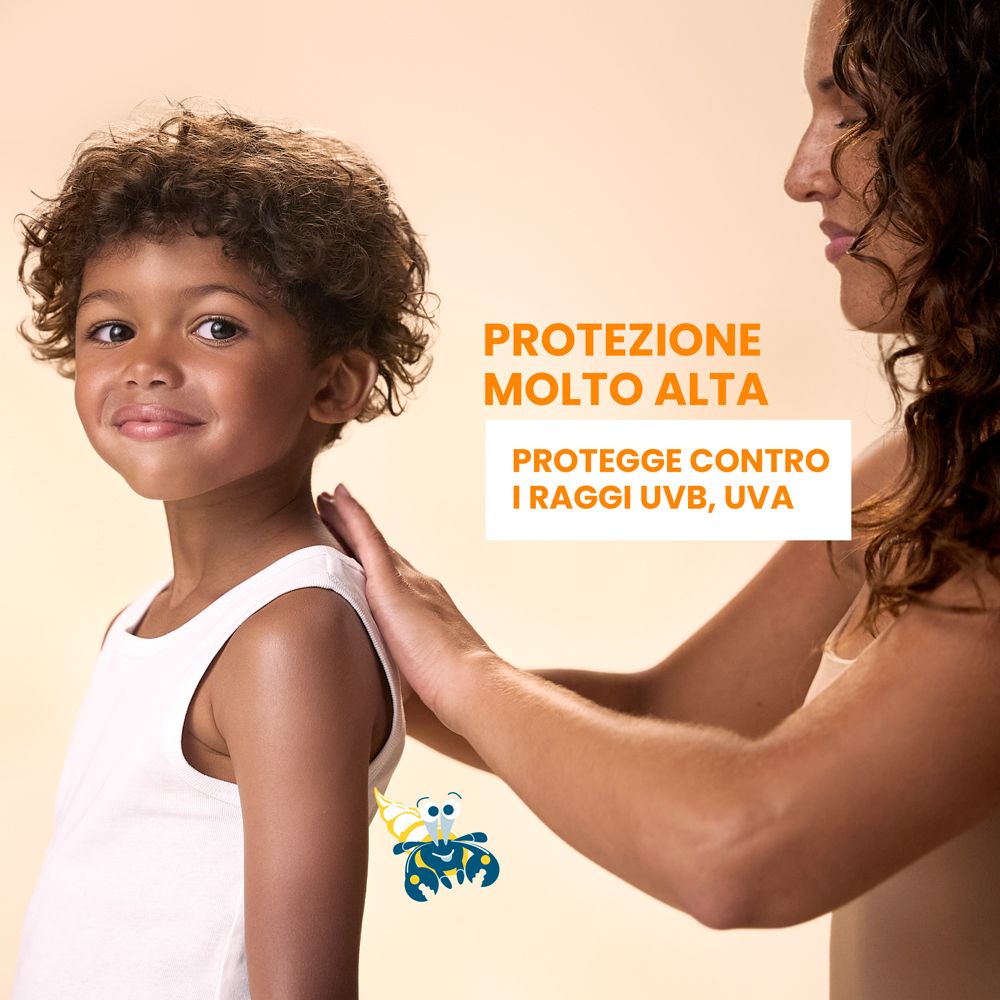 Spray Bambino SPF 50+. Sehr hoher Schutz für die ganze Familie gegen UVA- und UVB-Strahlen. Für Kinder ab 2 Jahren.