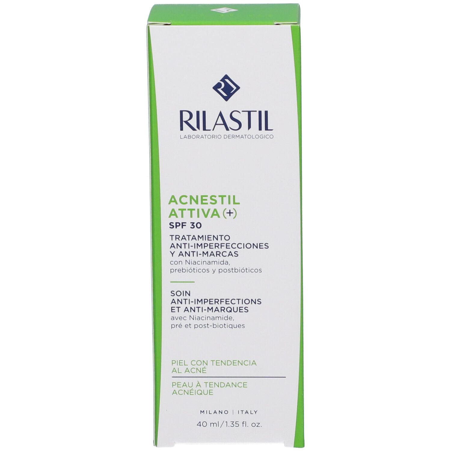 Rilastil Acnestil Attiva SPF 30 Behandlung gegen Hautunreinheiten, 40 ml.