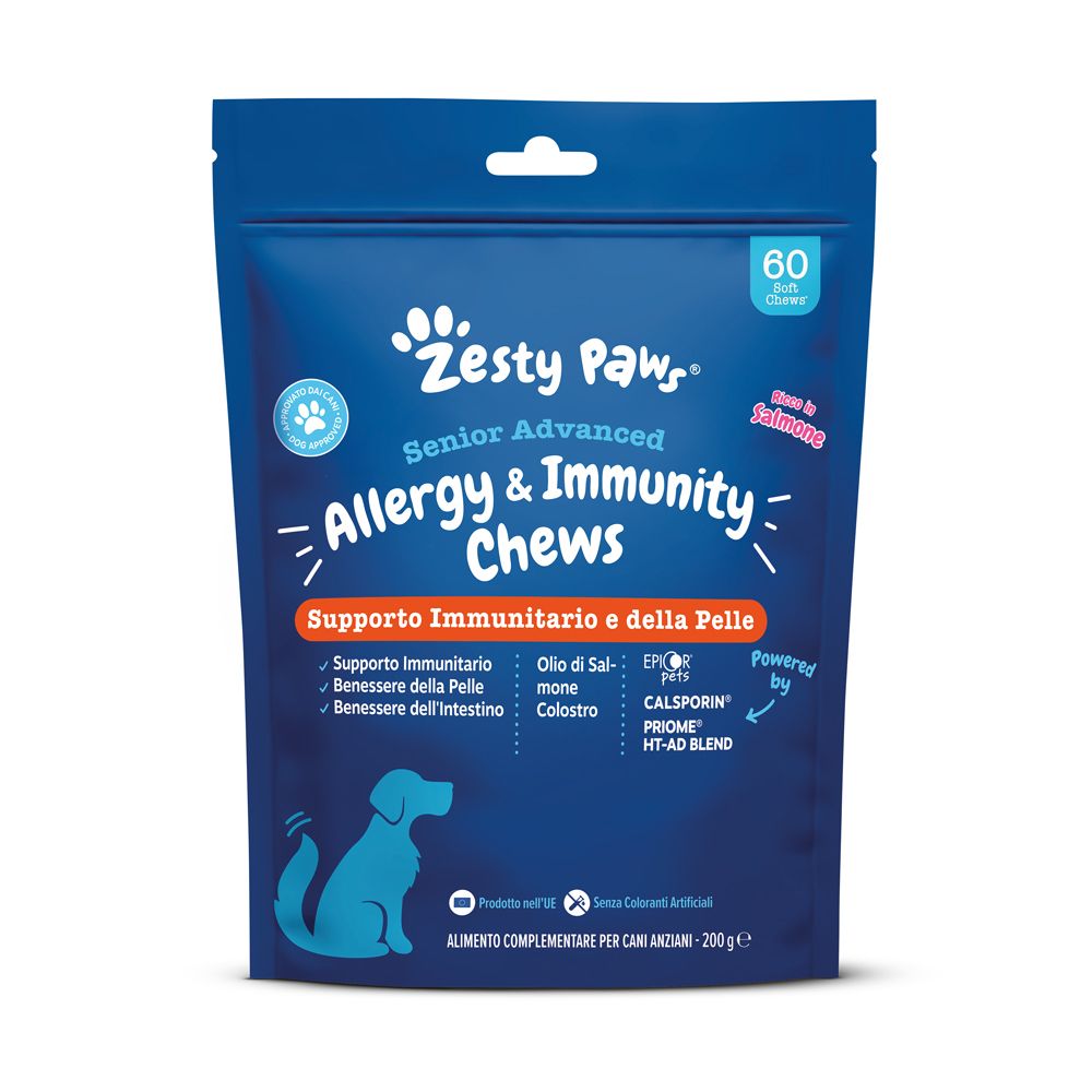 Zesty Paws® Senior Allergy & Immunity Chews Integratore Supporto immunitario e della pelle