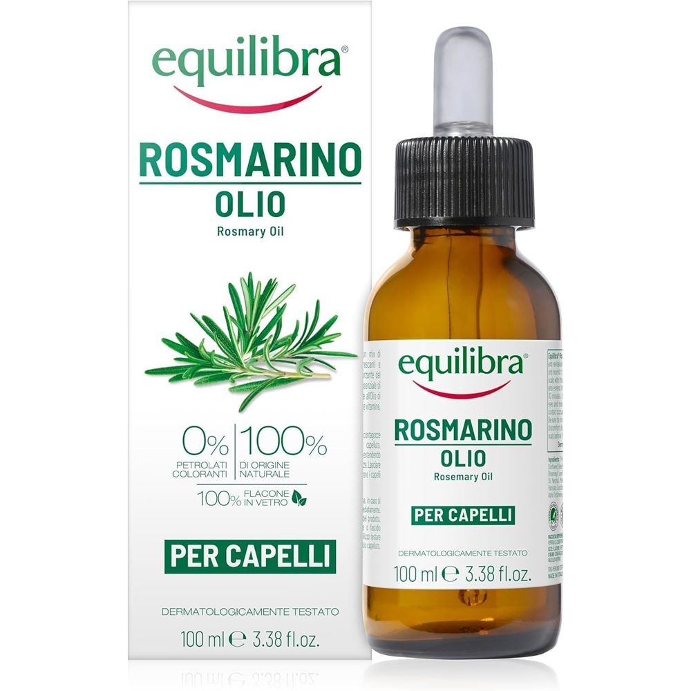 Equilibra Rosmarinöl für Haare, 100ml Flasche mit Pipette.