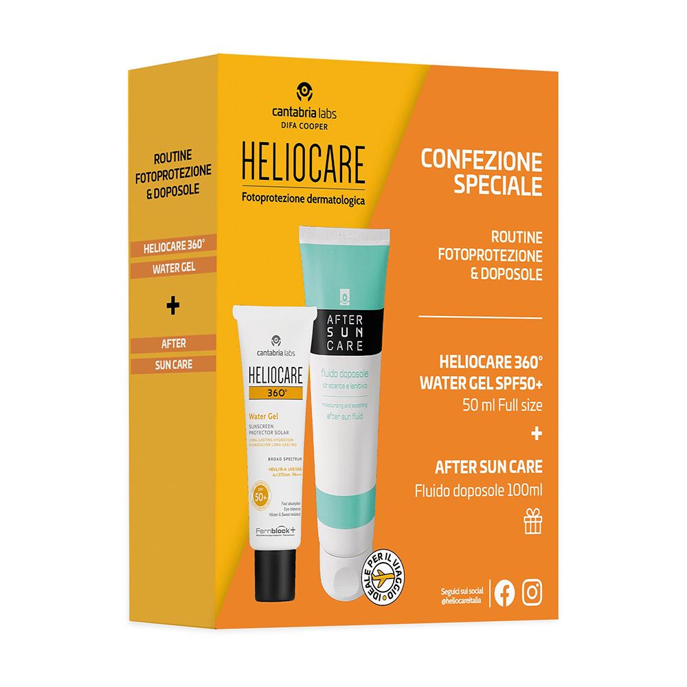 Heliocare 360° Water Gel SPF50+ + After Sun Care Formato Viaggio