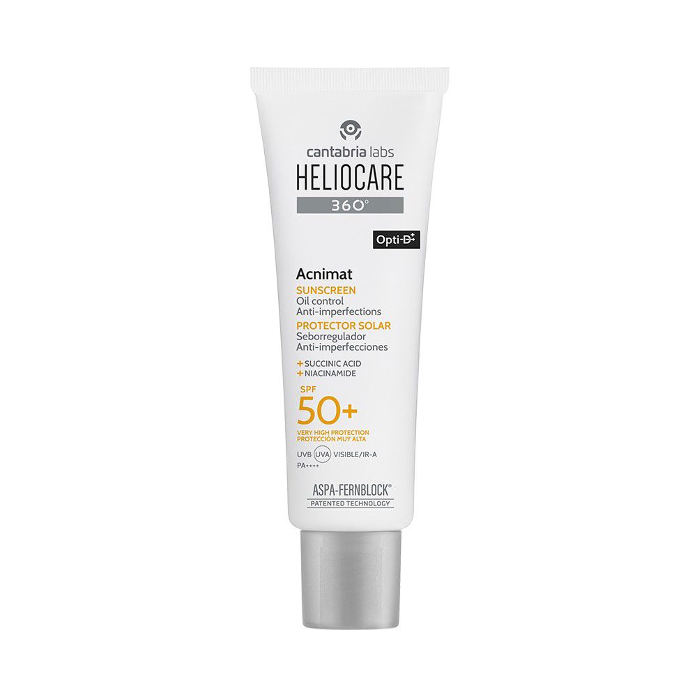 Heliocare 360° Acnimat Sonnenschutz mit LSF 50+ zur Ölregulierung und gegen Hautunreinheiten.