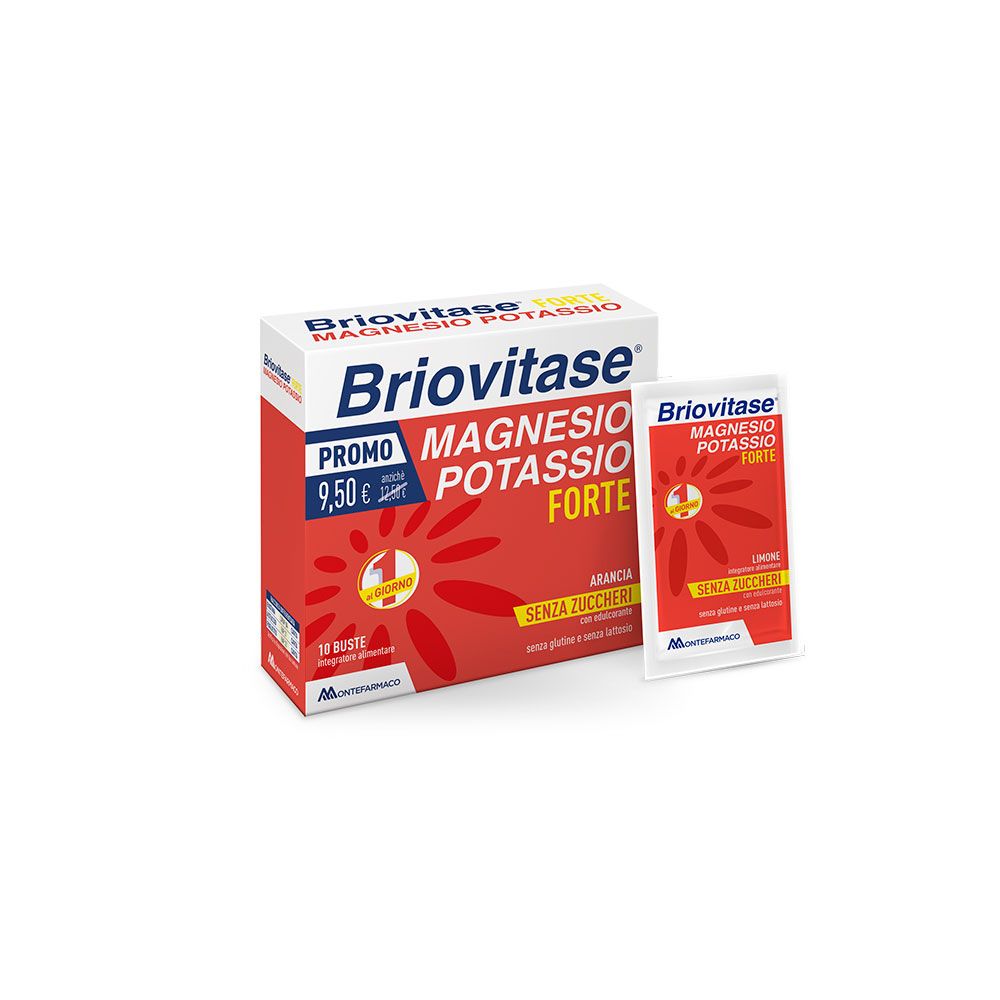 Briovitase Magnesio e Potassio Forte Gusto Arancia 10 Bustine