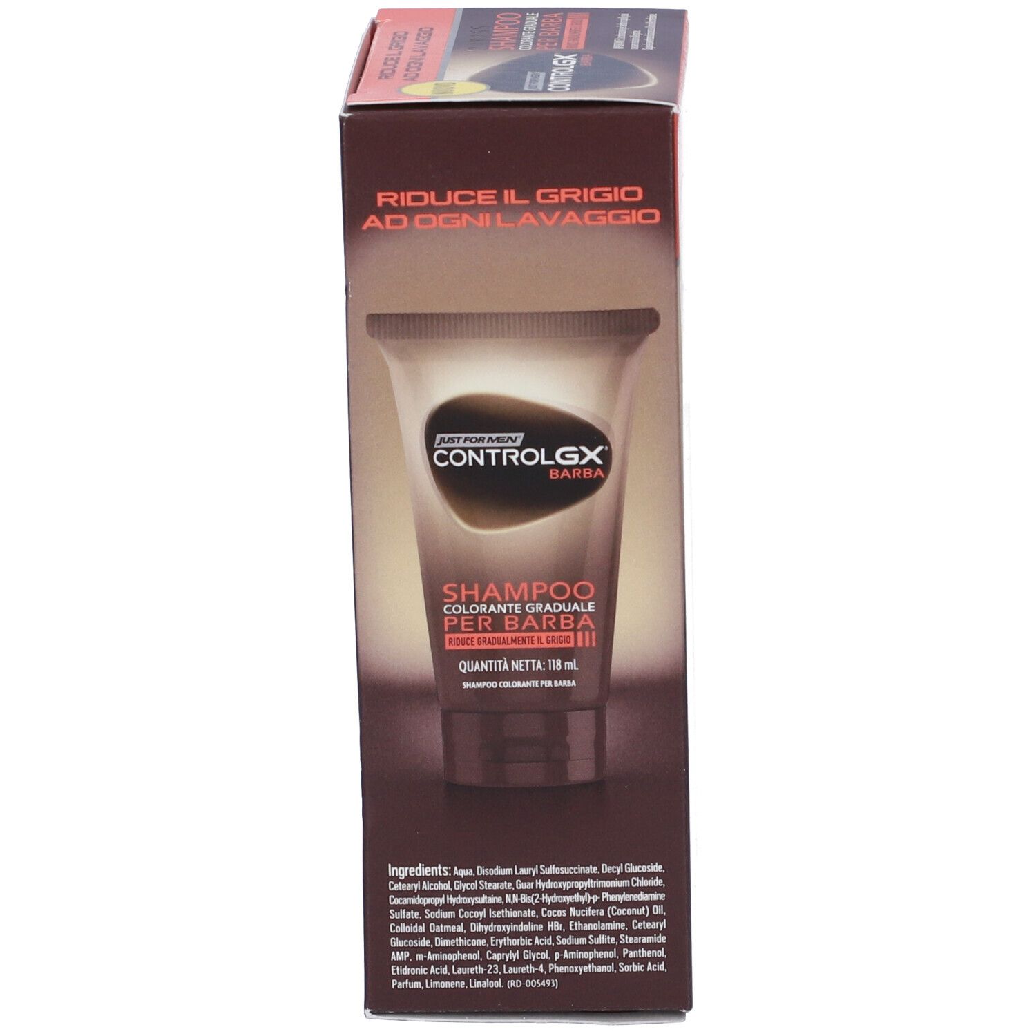 Verpackung für Control GX Shampoo, Bart-Coloration, 70 ml.