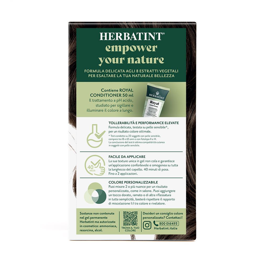 Herbatint Haarfärbeverpackung mit Informationen zu Inhaltsstoffen und Anwendung.