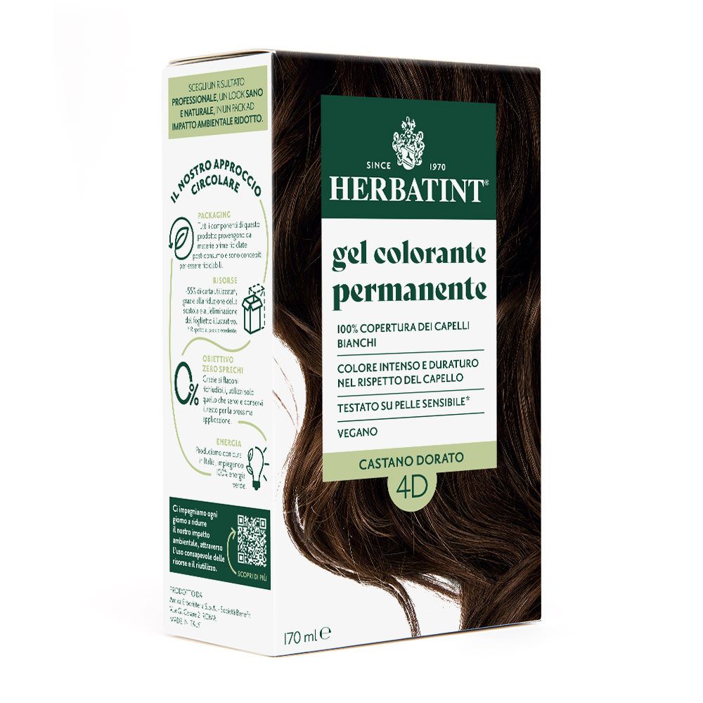 Herbatint Tintura per Capelli Colore 4D Castano Dorato 170 Ml
