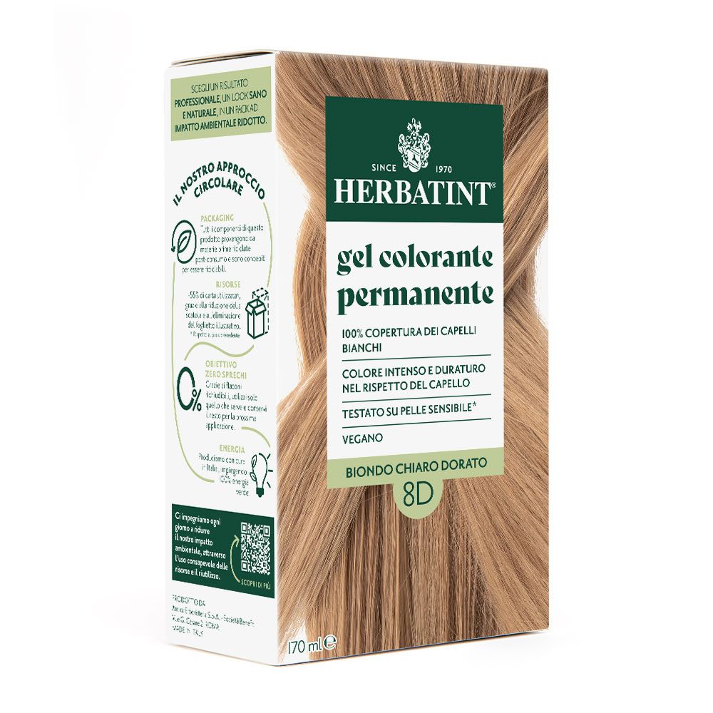Herbatint Gel Colorante Permanente 8D Biondo Chiaro Dorato