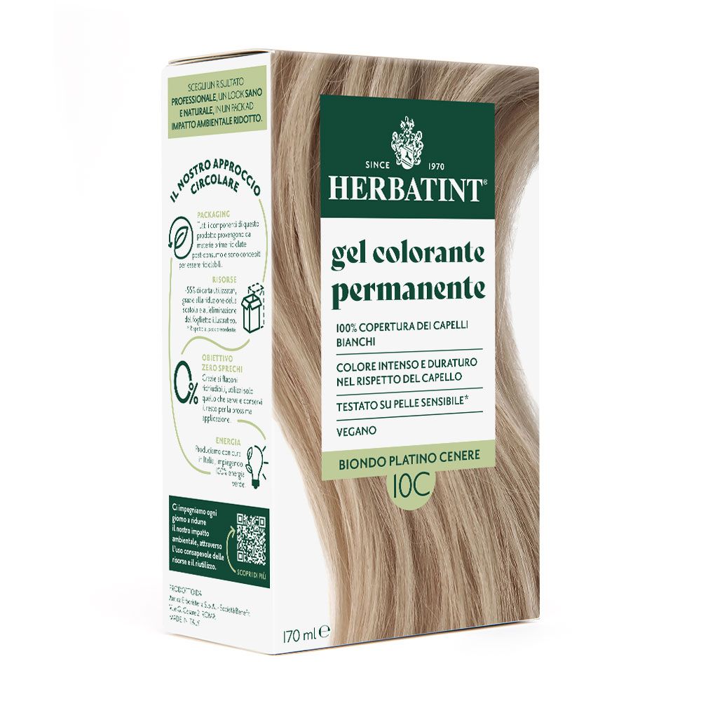 Herbatint Gel Colorante Permanente 10C Biondo Platino Cenere